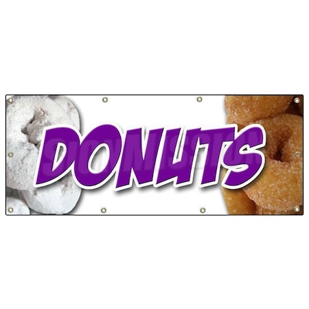 Signmission DONUTS 1 BANNER SIGN donut fried sugar powder doughnut doughnuts glazed B-96 Donuts1